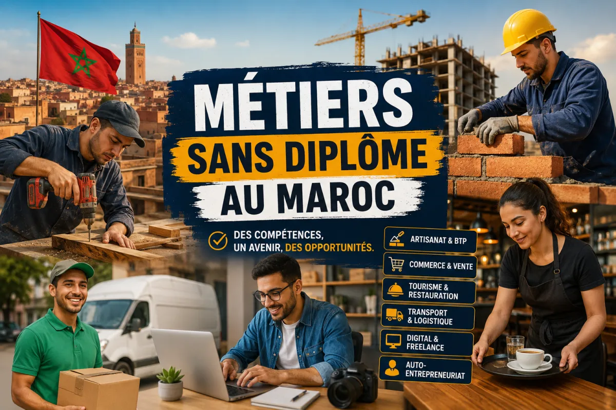 Quels métiers peut-on faire sans diplôme au Maroc ? Le guide complet 2026